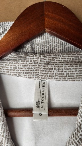 Litographs "Little Women" all-over text print hoodie (Women's Size S)