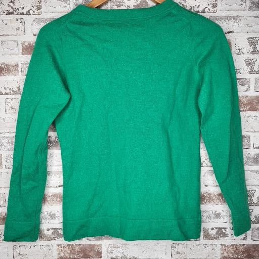 Banana Republic Green Merino Wool V-Neck Sweater (Women's Size M)