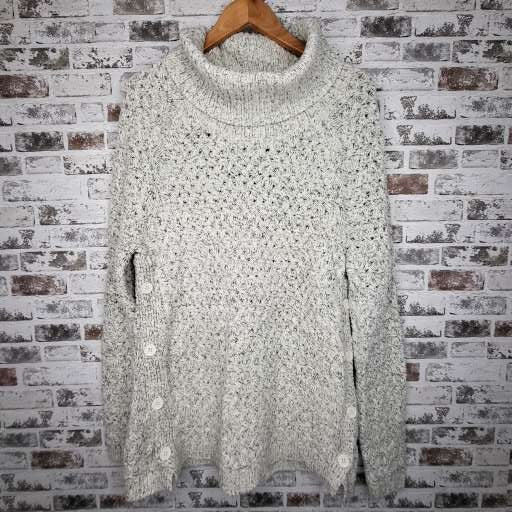 Denver Hayes cream marled turtleneck sweater (Women's Size L)