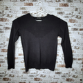 Emporio Armani navy V-neck sweater with eagle logo knit (Men's Size XL)