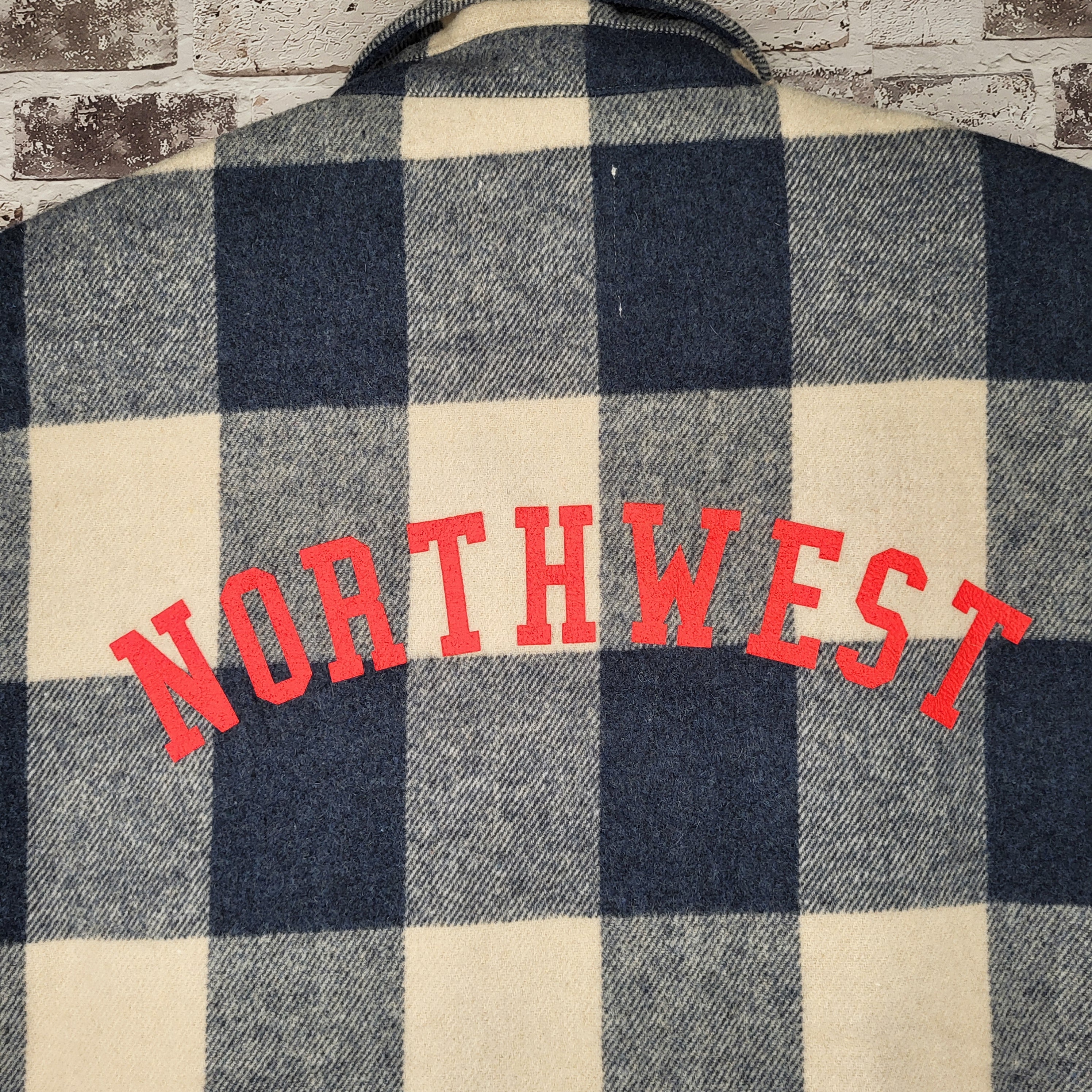 Bershka Navy Cream Buffalo Check Flannel Shirt (Men's Size M)