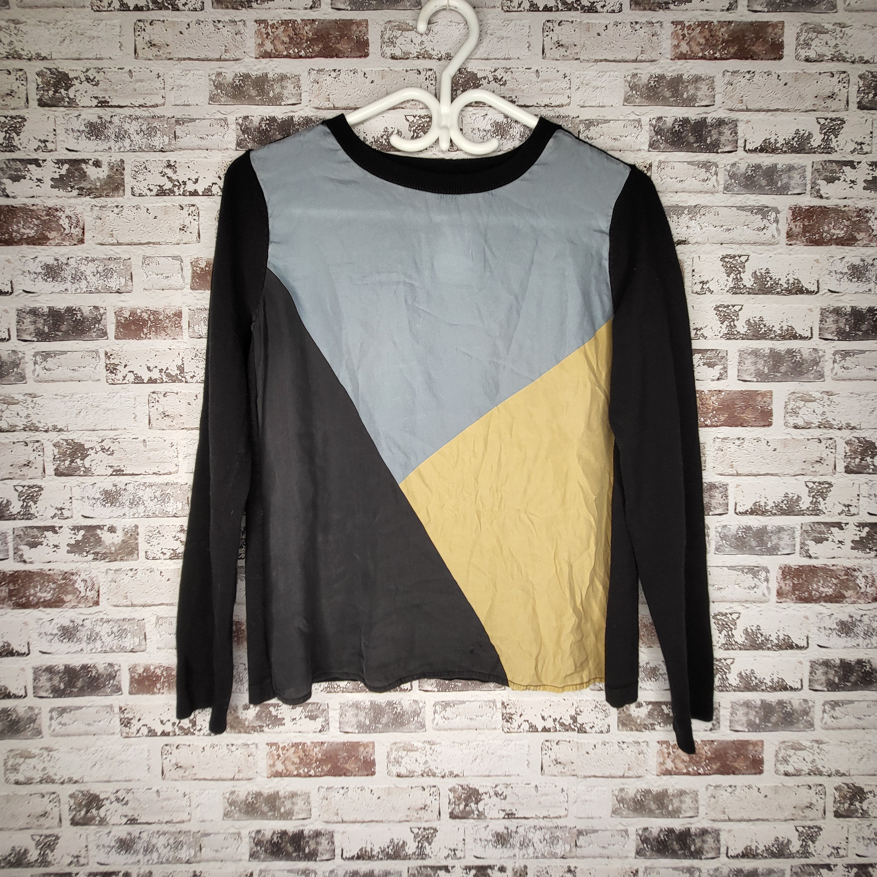 Contemporaine Multicolor Colorblock Long Sleeve Top (Women's Size M)