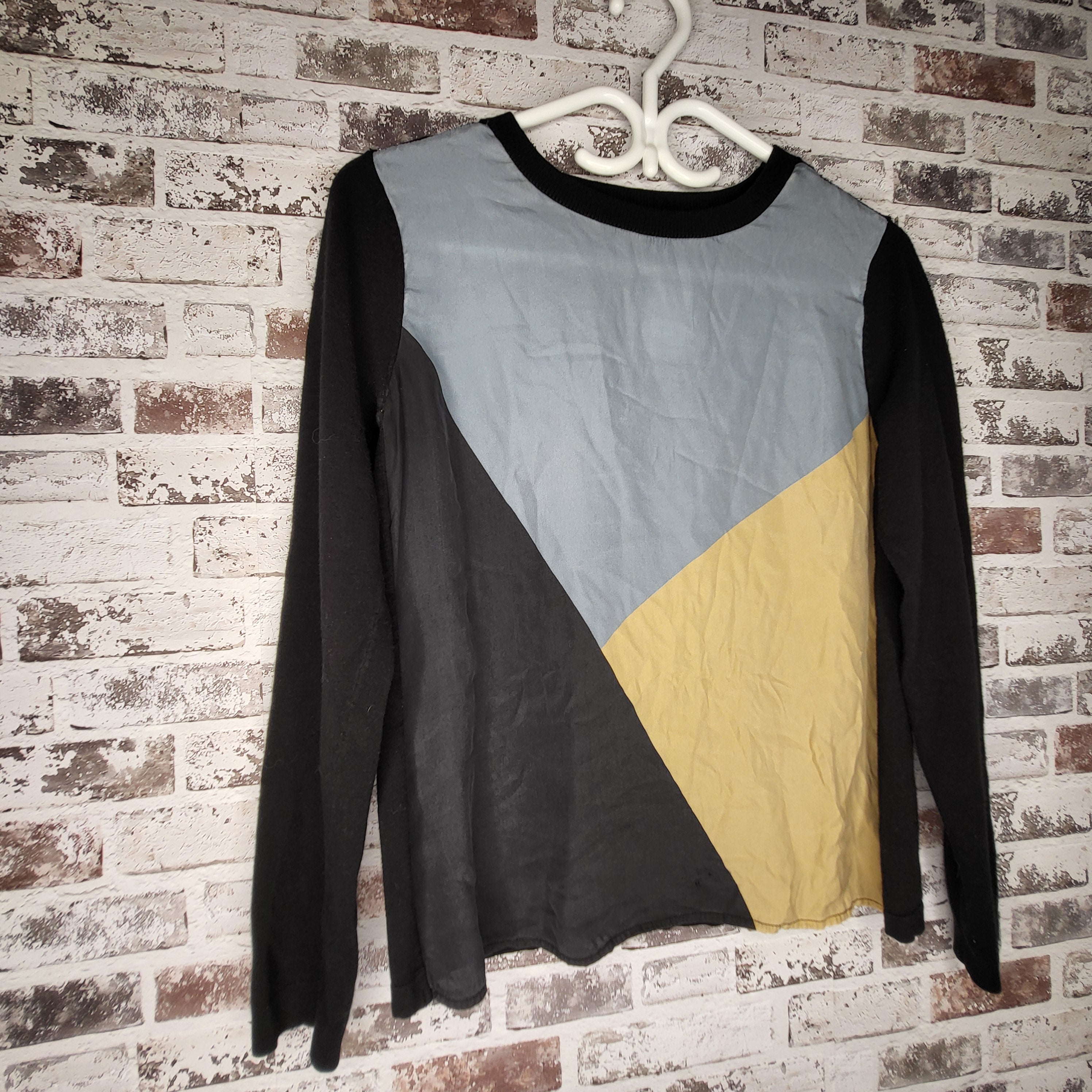 Contemporaine Multicolor Colorblock Long Sleeve Top (Women's Size M)