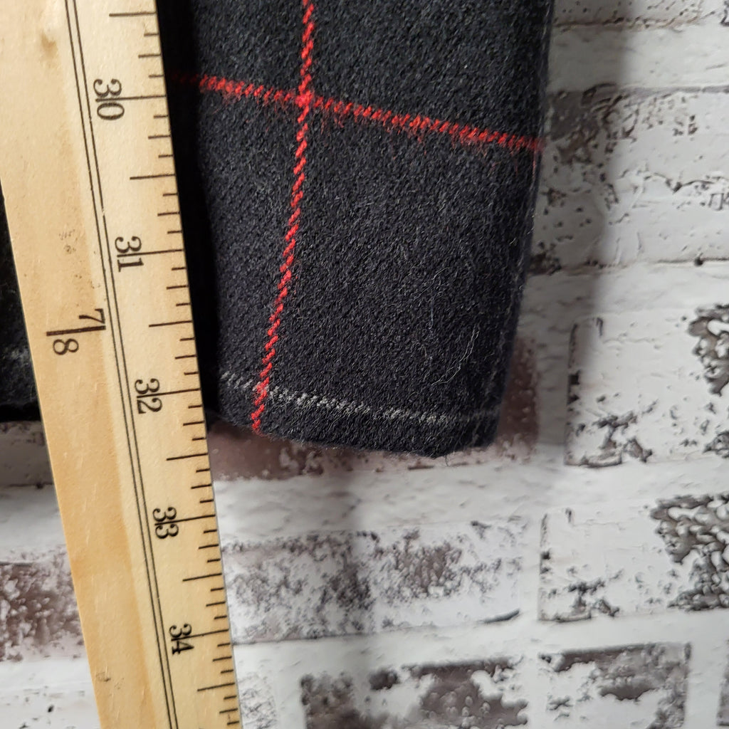 Basic House Black Red Plaid Coat (Women's Size 90 in S.Korea/US Size Small)