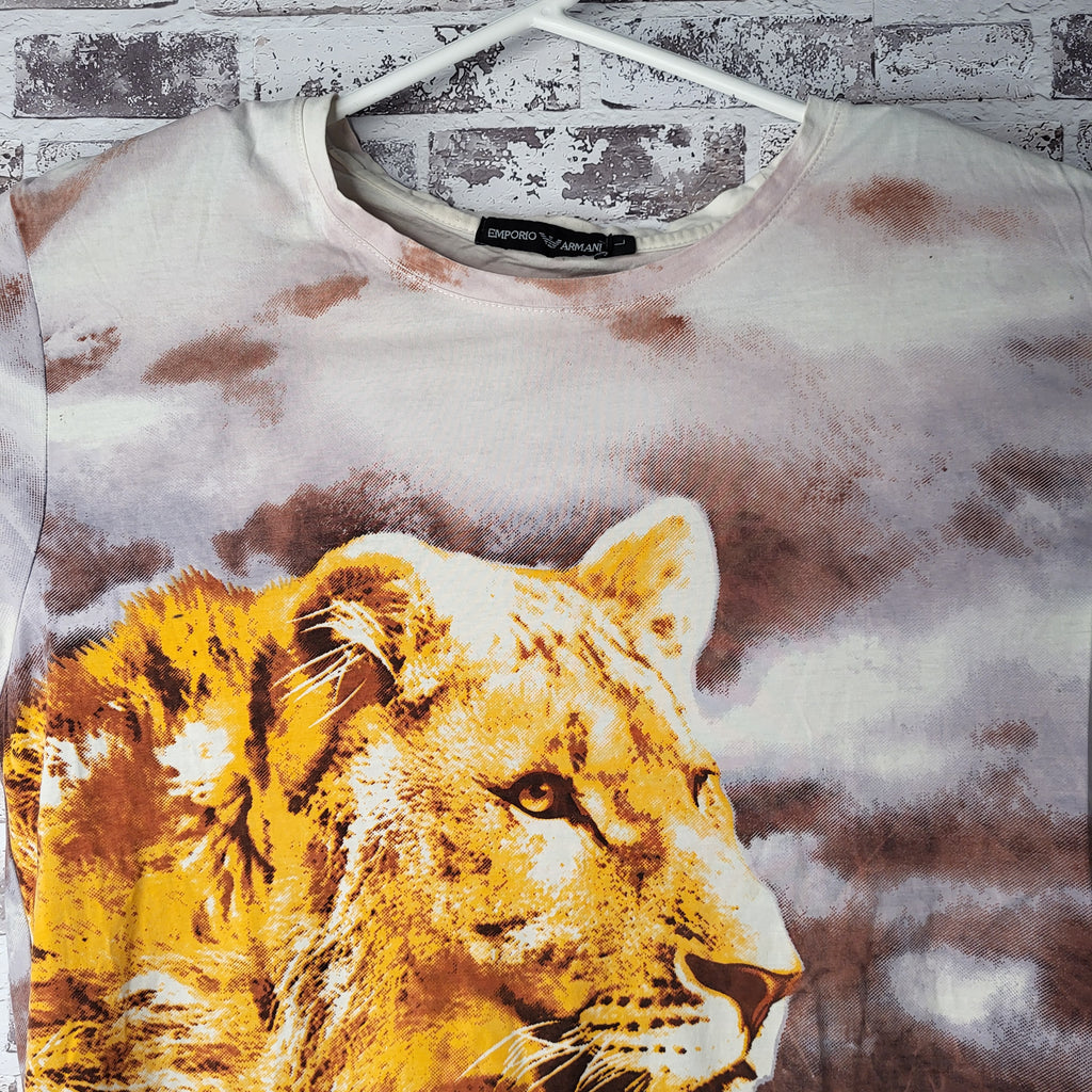 Emporio Armani white graphic t-shirt (Men's Size L)