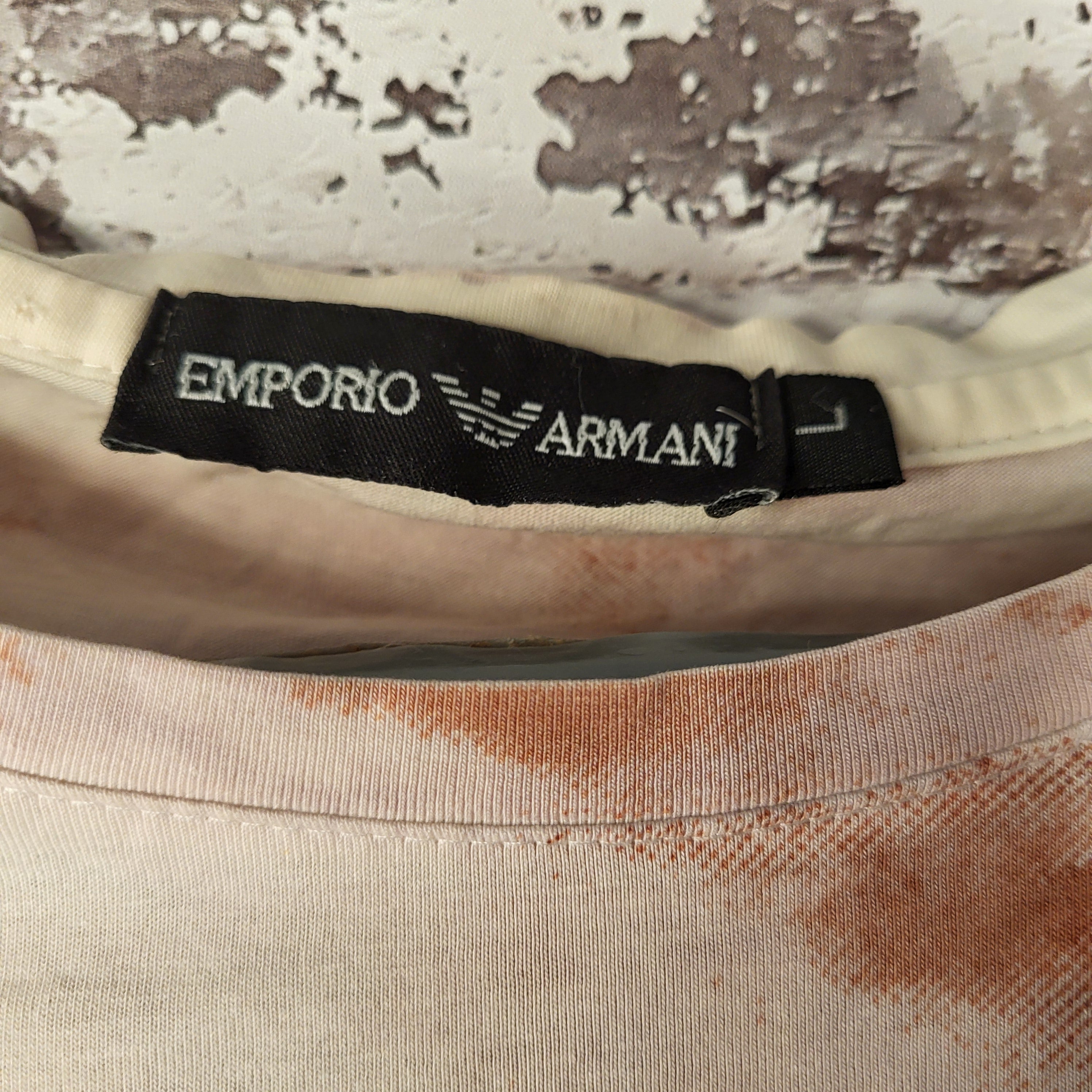 Emporio Armani white graphic t-shirt (Men's Size L)