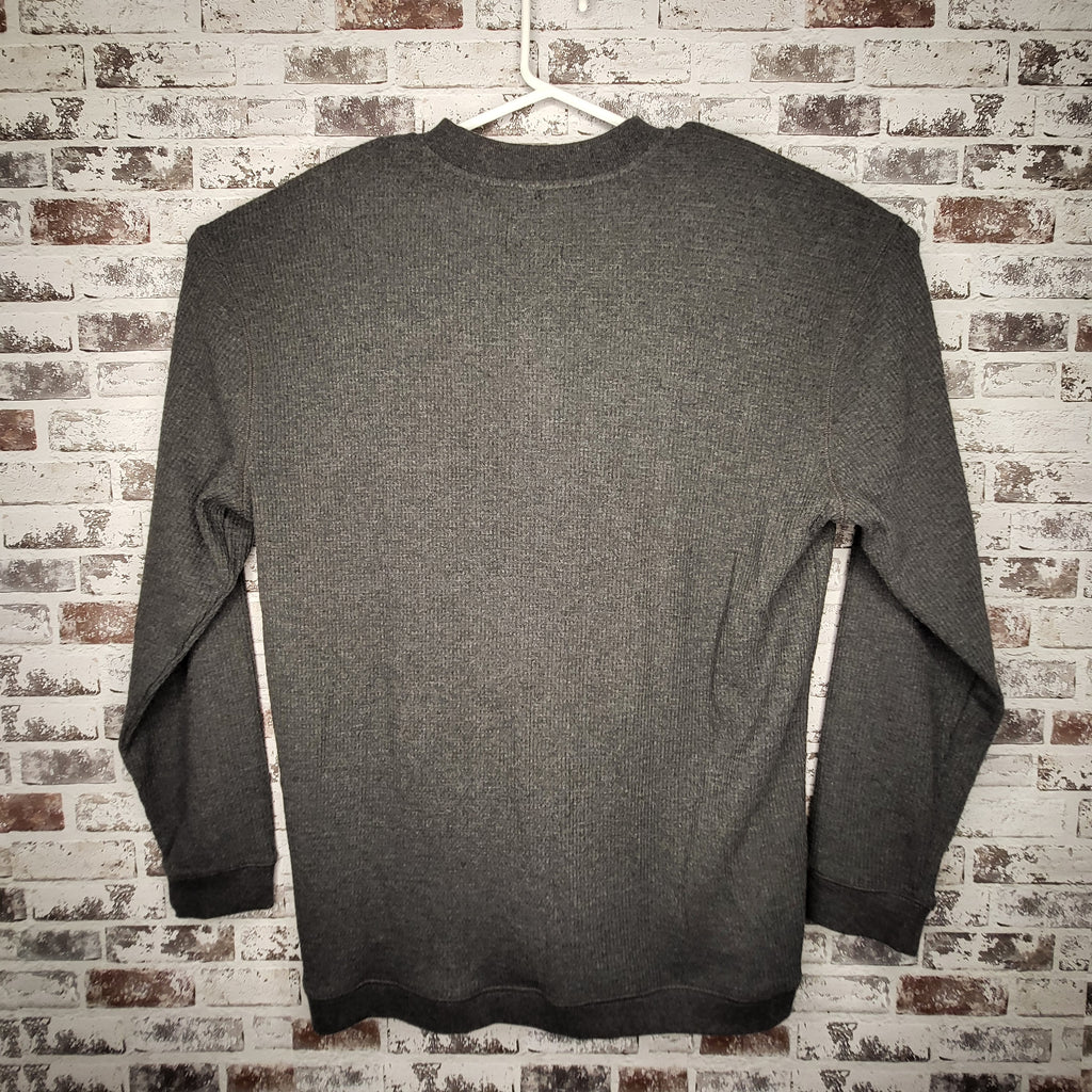 Roots Charcoal Waffle Long Sleeve Henley (Men's Size XL)