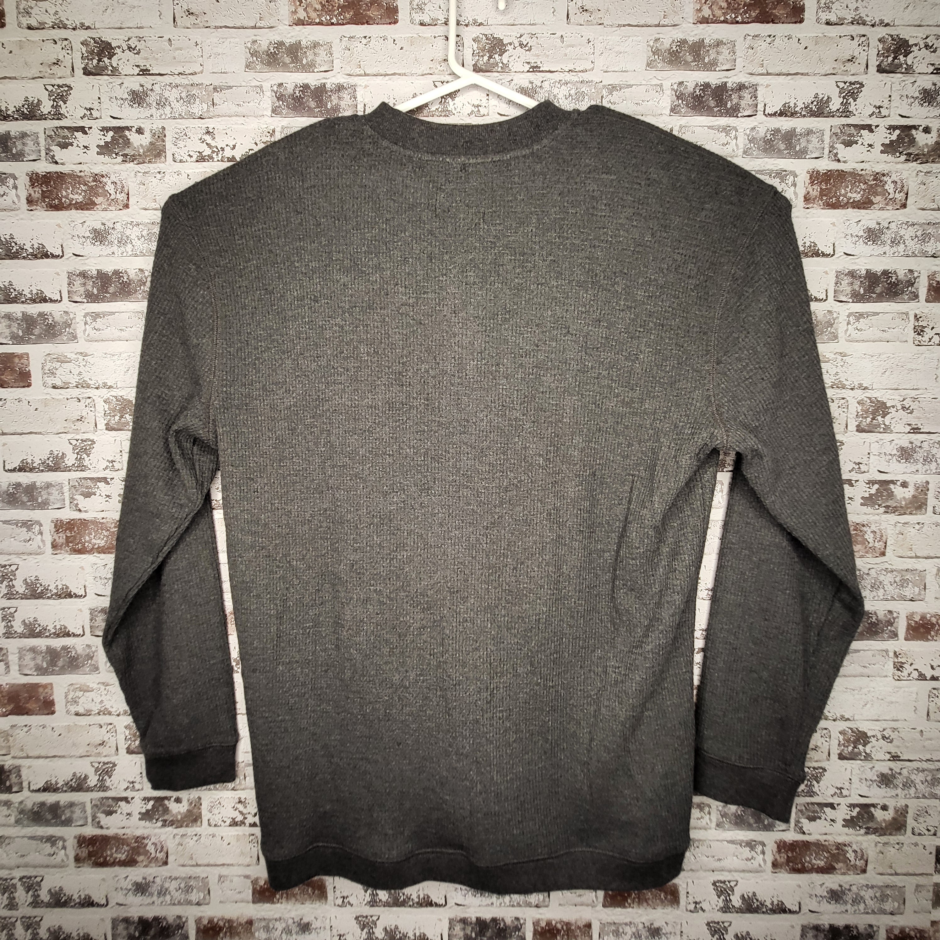 Roots Charcoal Waffle Long Sleeve Henley (Men's Size XL)