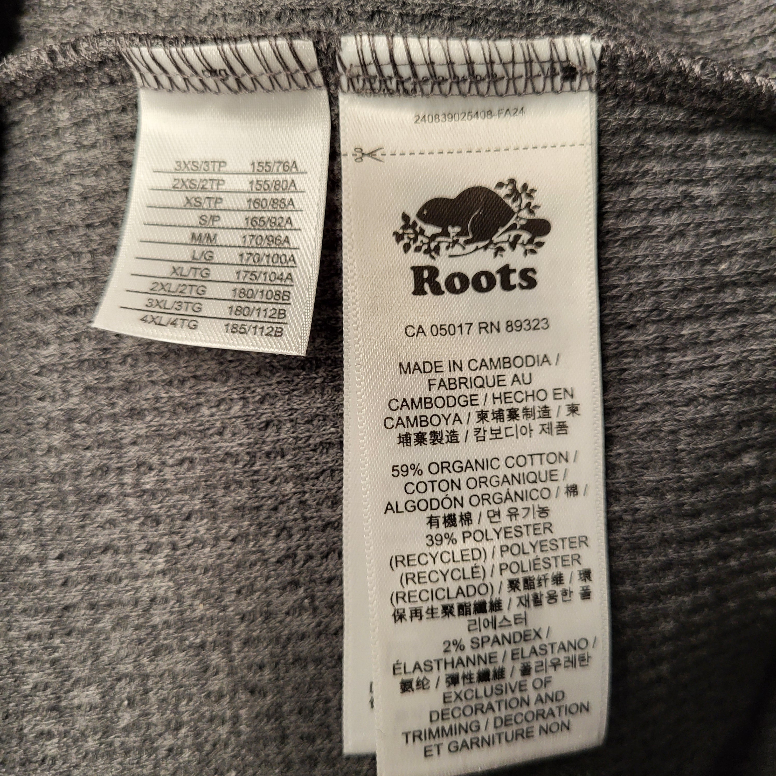 Roots Charcoal Waffle Long Sleeve Henley (Men's Size XL)