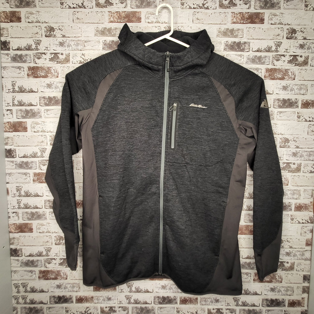 NEW Eddie Bauer charcoal grey First Ascent Cloud Layer hybrid full-zip hoodie (Men's Size XL)