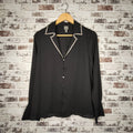 Worthington black embellished-collar blouse (Women's Size M)