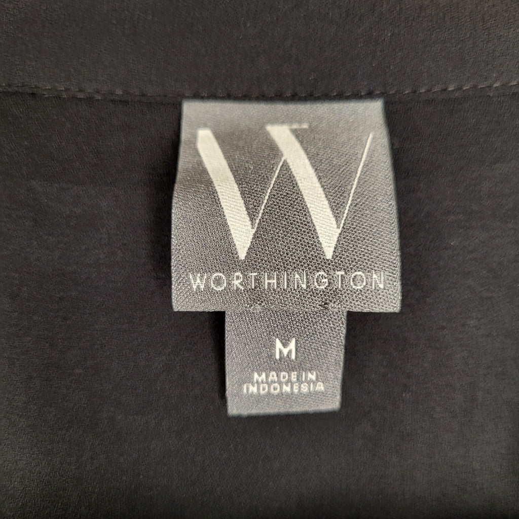 Worthington black embellished-collar blouse (Women's Size M)