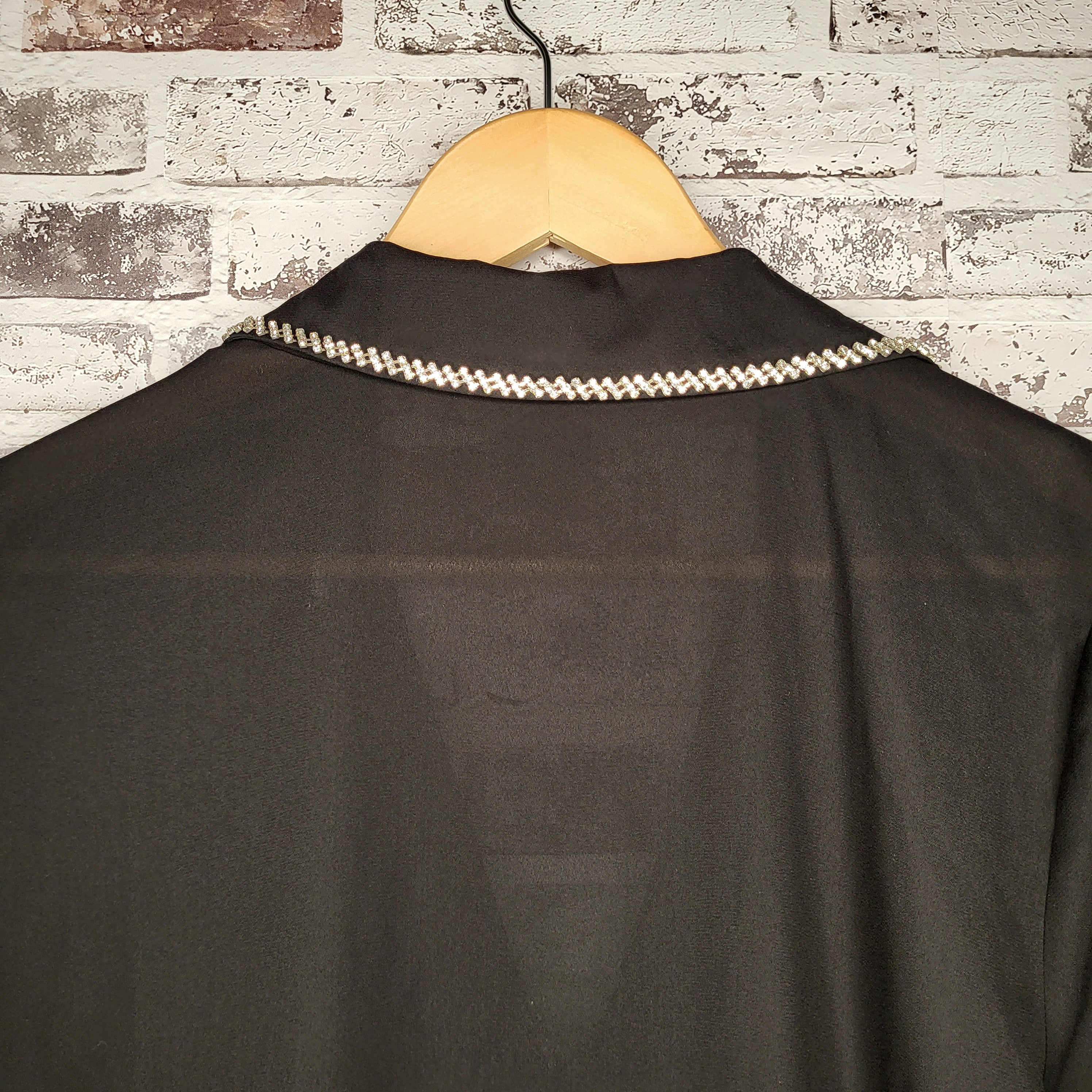 Worthington black embellished-collar blouse (Women's Size M)