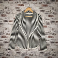 Contemporaine black/white striped open-front jacket (Women's Size L)