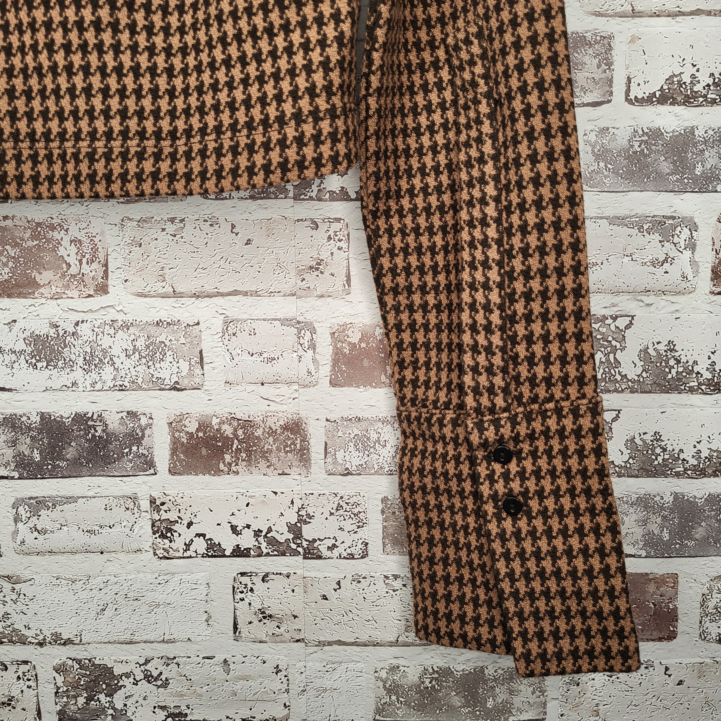 Zara houndstooth cropped collared top (Women's Size S)