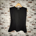 Zara black padded shoulder sleeveless top (Women's Size M)
