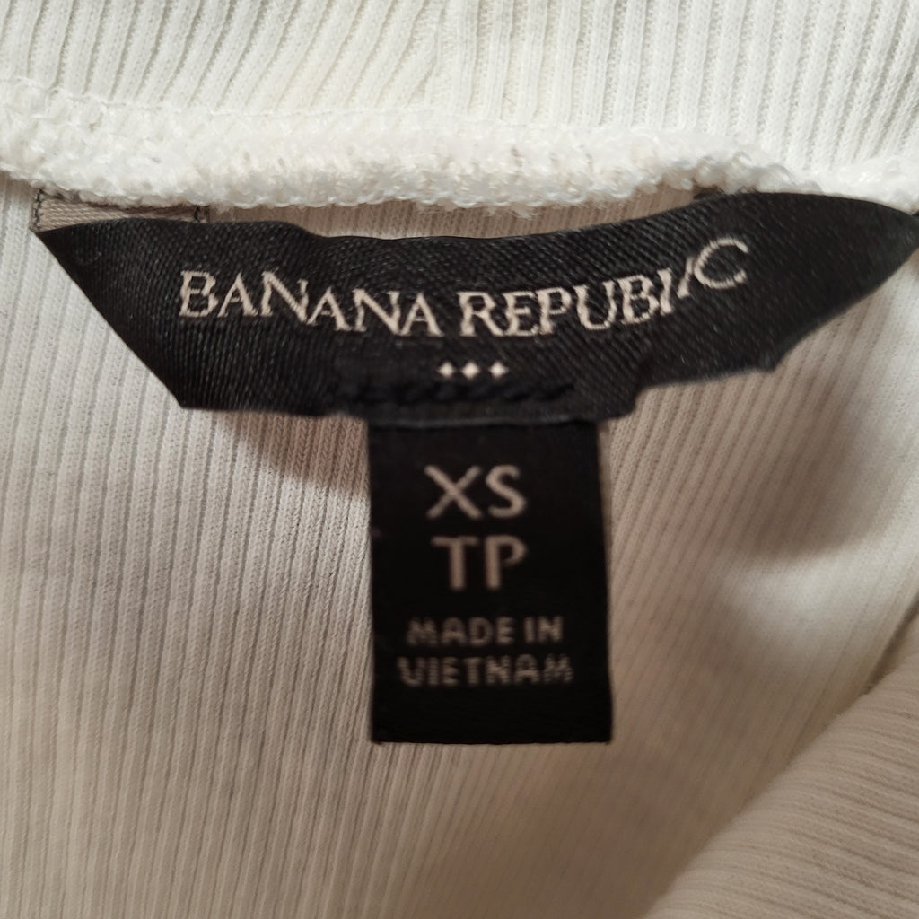 Banana Republic ivory ribbed mock neck bodysuit (Women's Size XS)