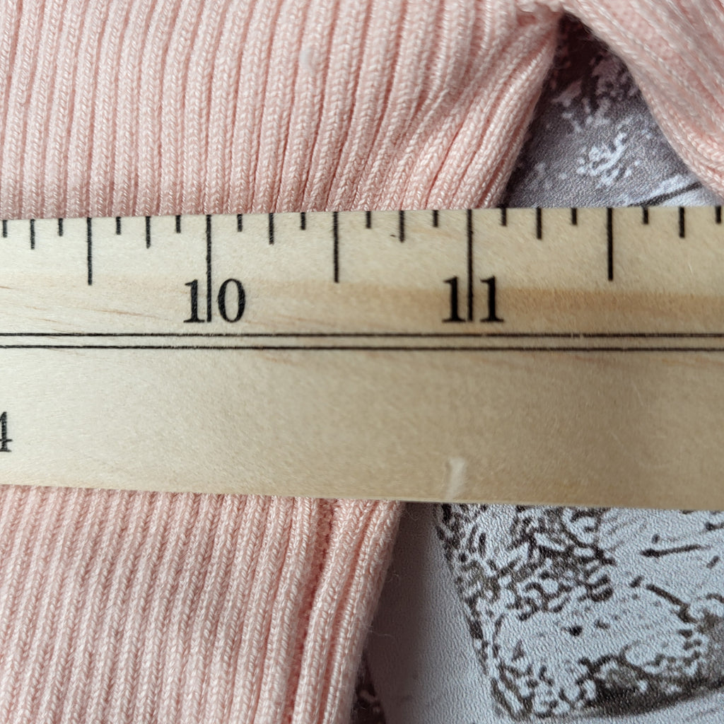 GUESS light pink cold-shoulder ribbed bodysuit (Women's Size S)