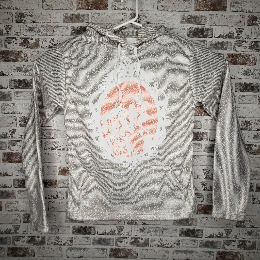 Litographs "Little Women" all-over text print hoodie (Women's Size S)
