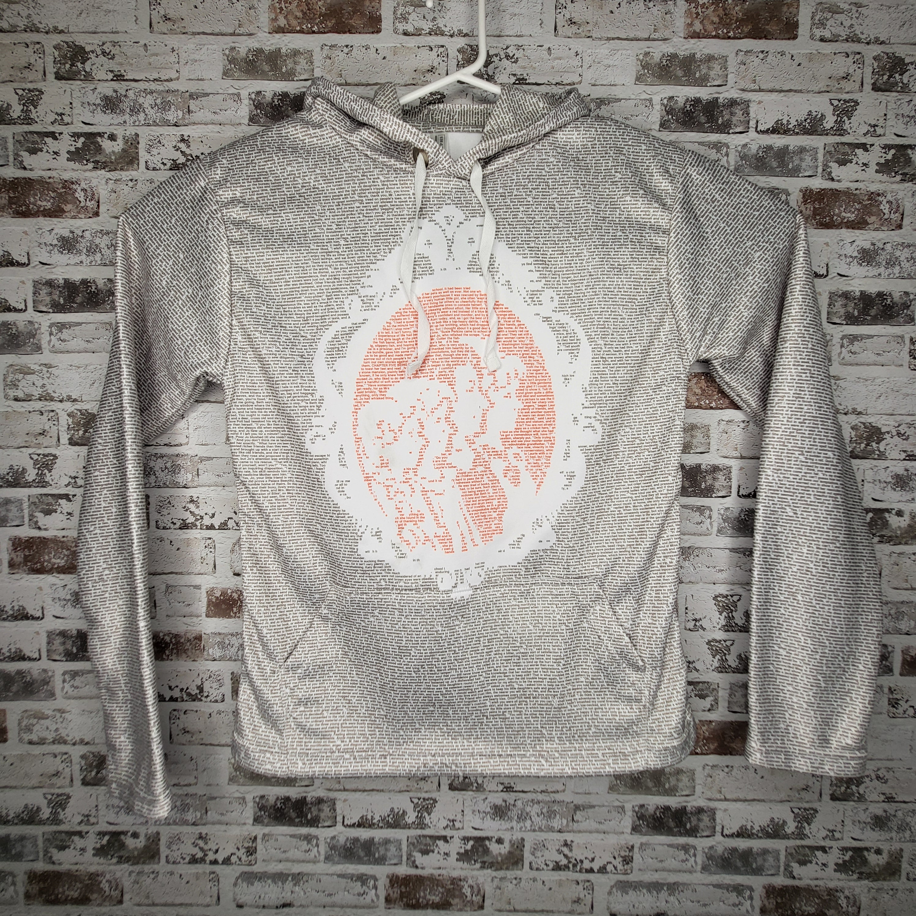 Litographs "Little Women" all-over text print hoodie (Women's Size S)