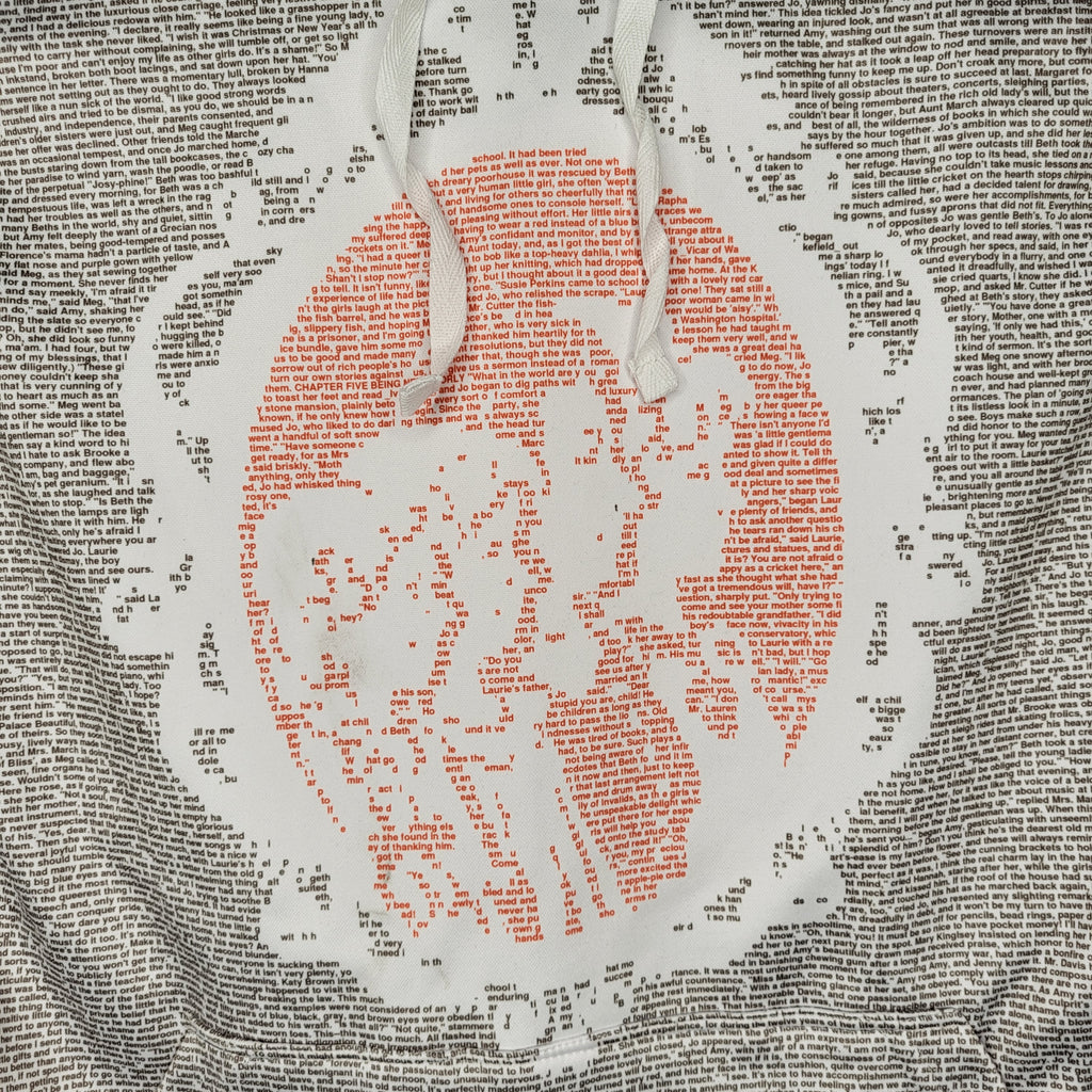 Litographs "Little Women" all-over text print hoodie (Women's Size S)