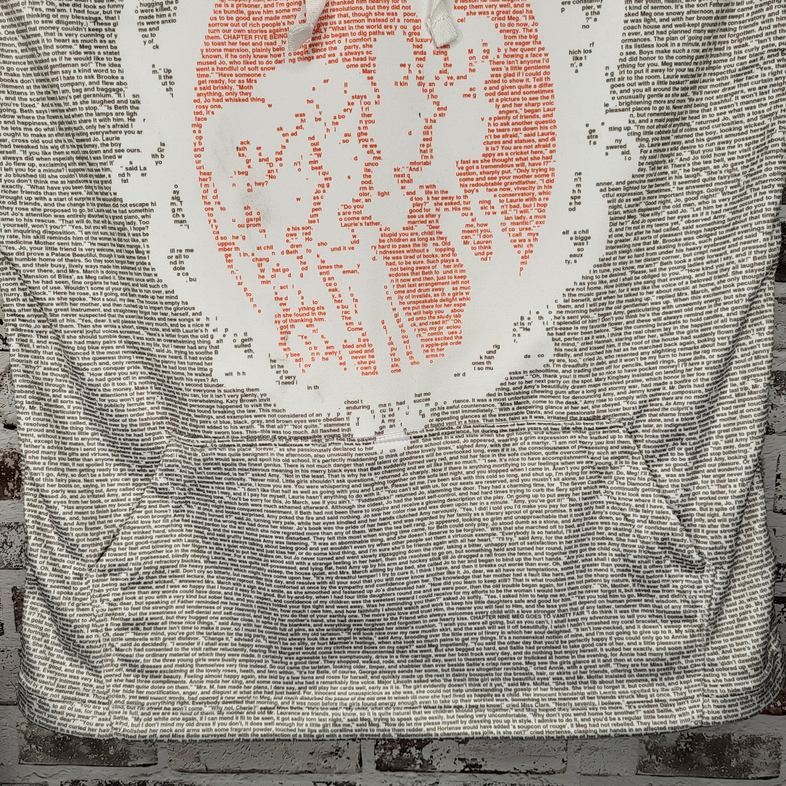 Litographs "Little Women" all-over text print hoodie (Women's Size S)