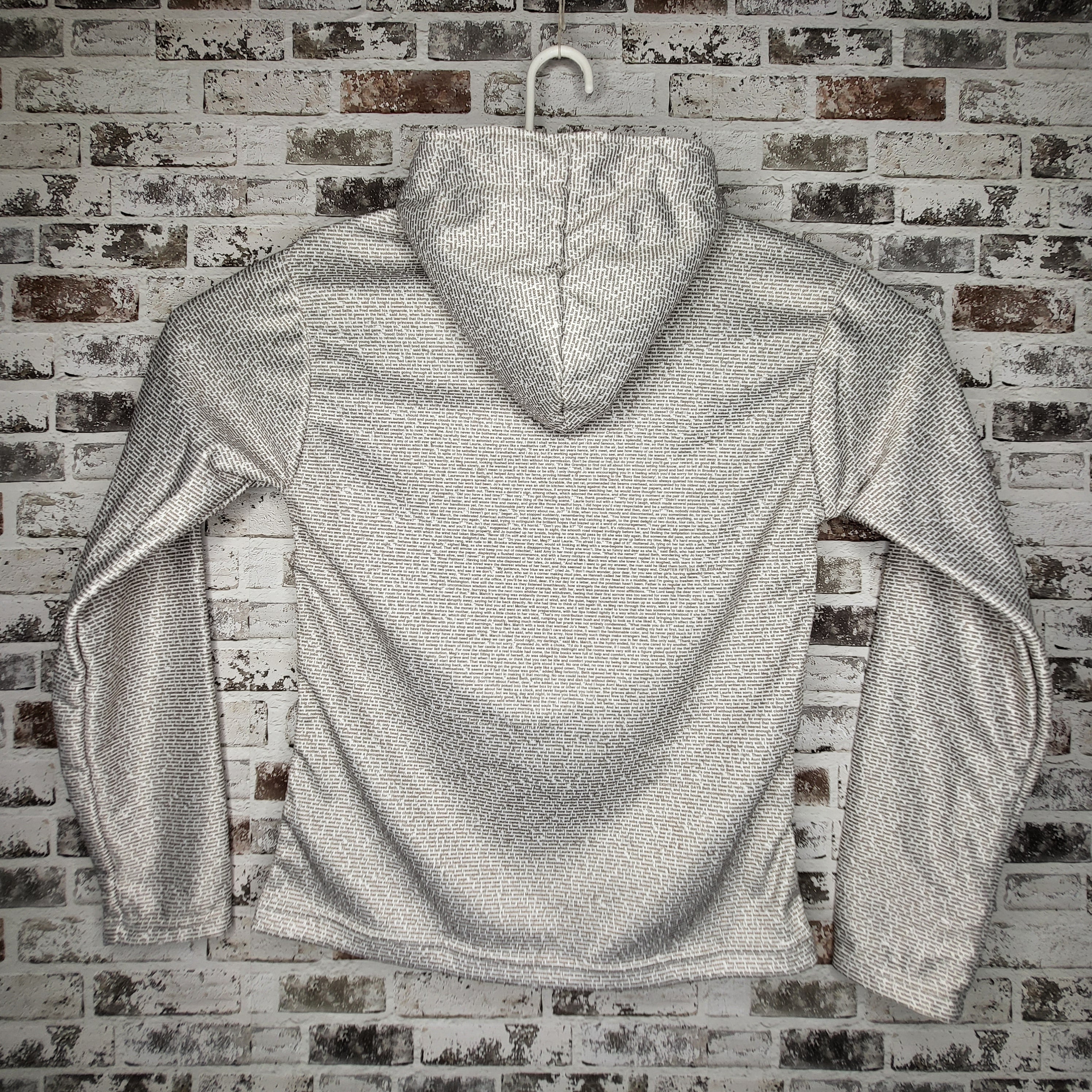 Litographs "Little Women" all-over text print hoodie (Women's Size S)