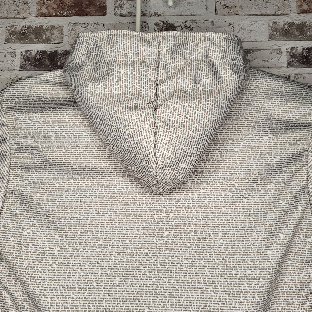 Litographs "Little Women" all-over text print hoodie (Women's Size S)