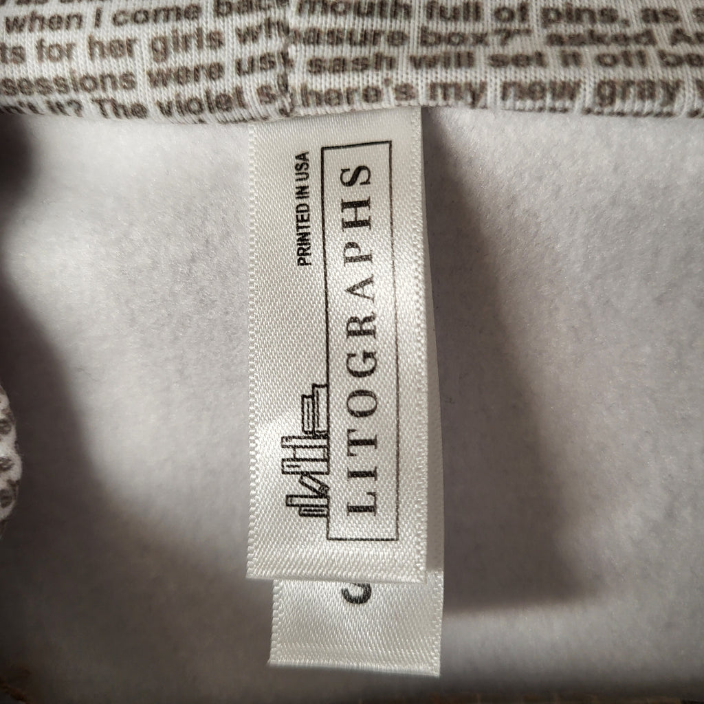 Litographs "Little Women" all-over text print hoodie (Women's Size S)
