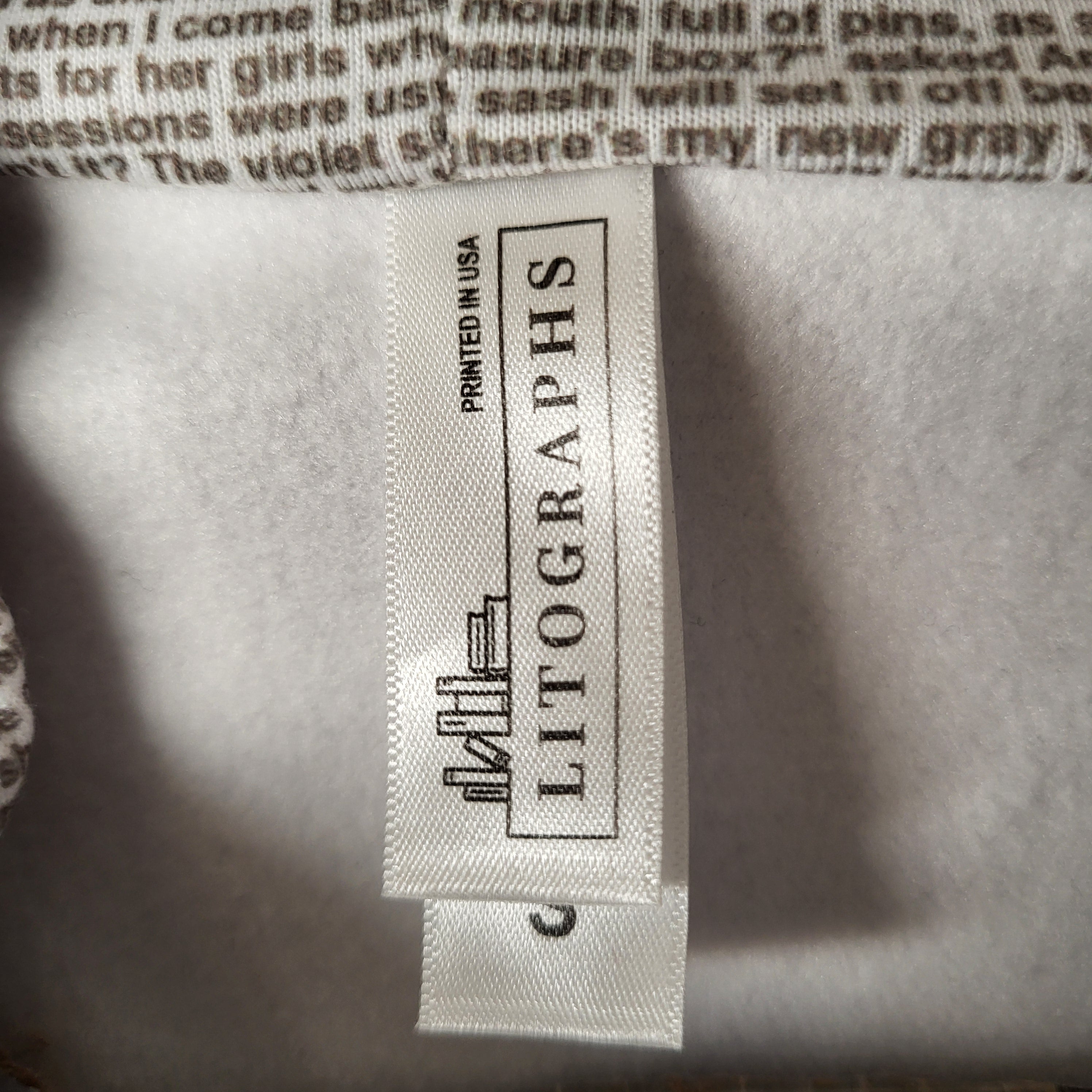 Litographs "Little Women" all-over text print hoodie (Women's Size S)