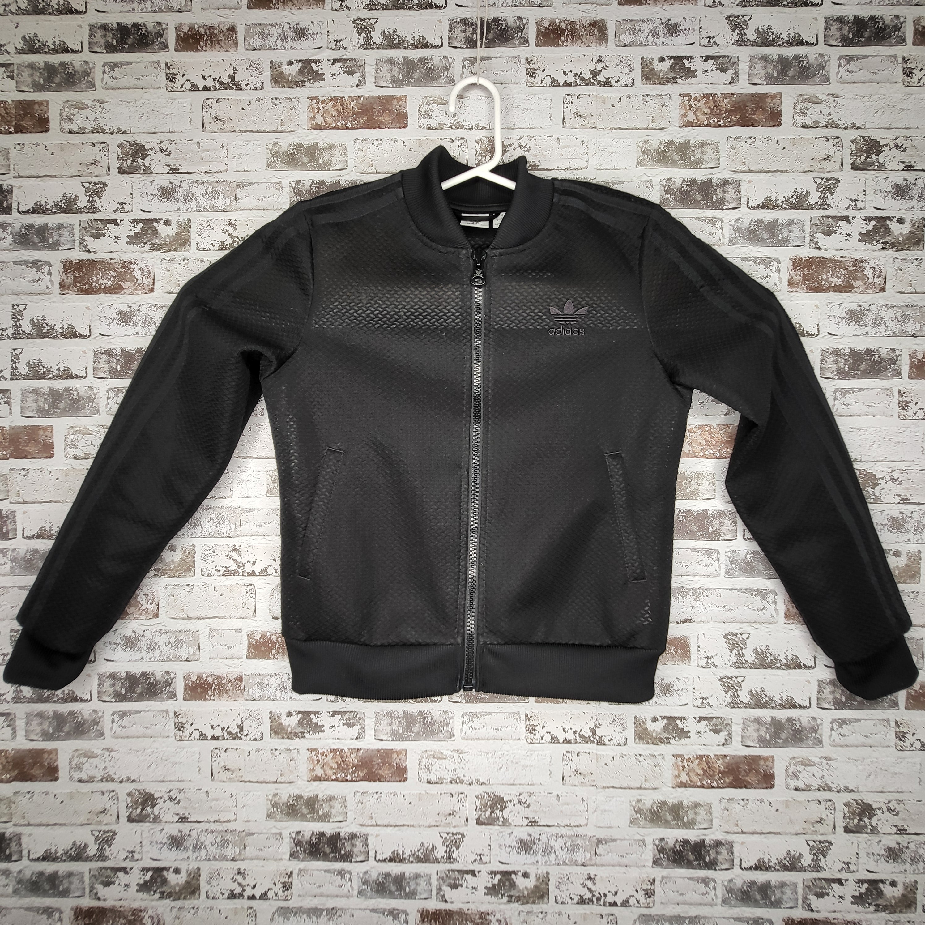 Adidas black mesh track jacket (Women's Size M)
