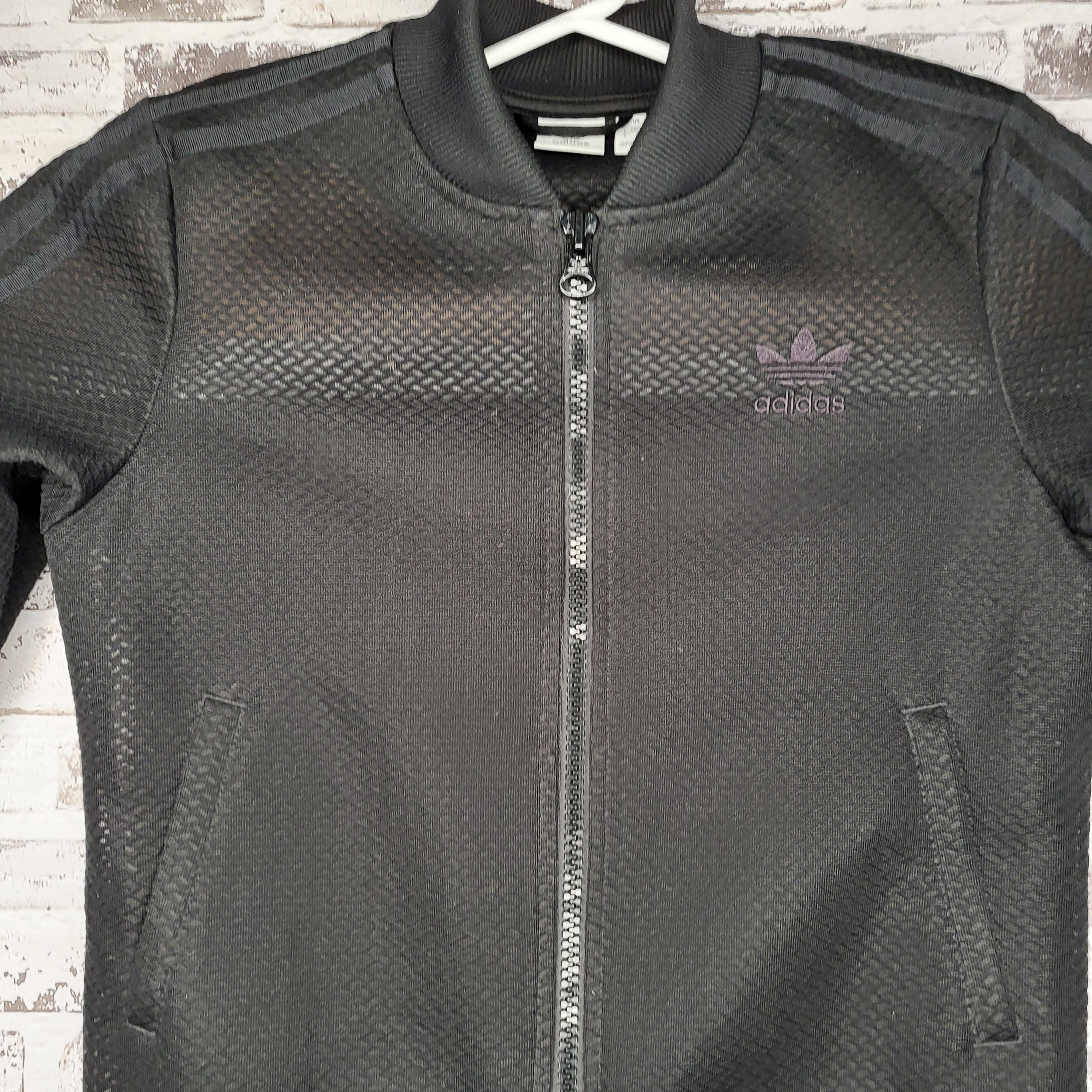 Adidas black mesh track jacket (Women's Size M)