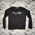 Tommy Hilfiger Black Script Logo Crewneck Sweatshirt (Women's Size S)
