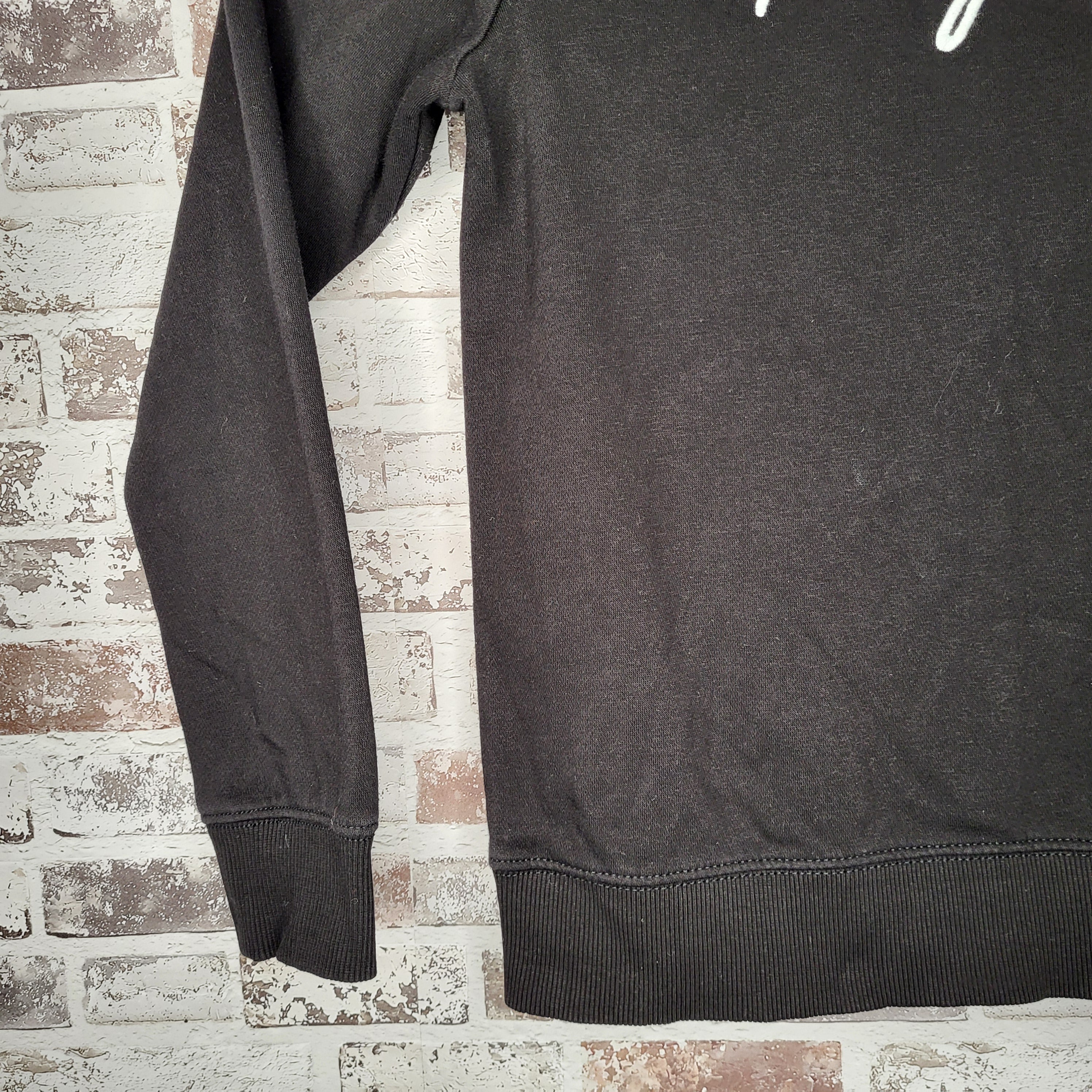 Tommy Hilfiger Black Script Logo Crewneck Sweatshirt (Women's Size S)