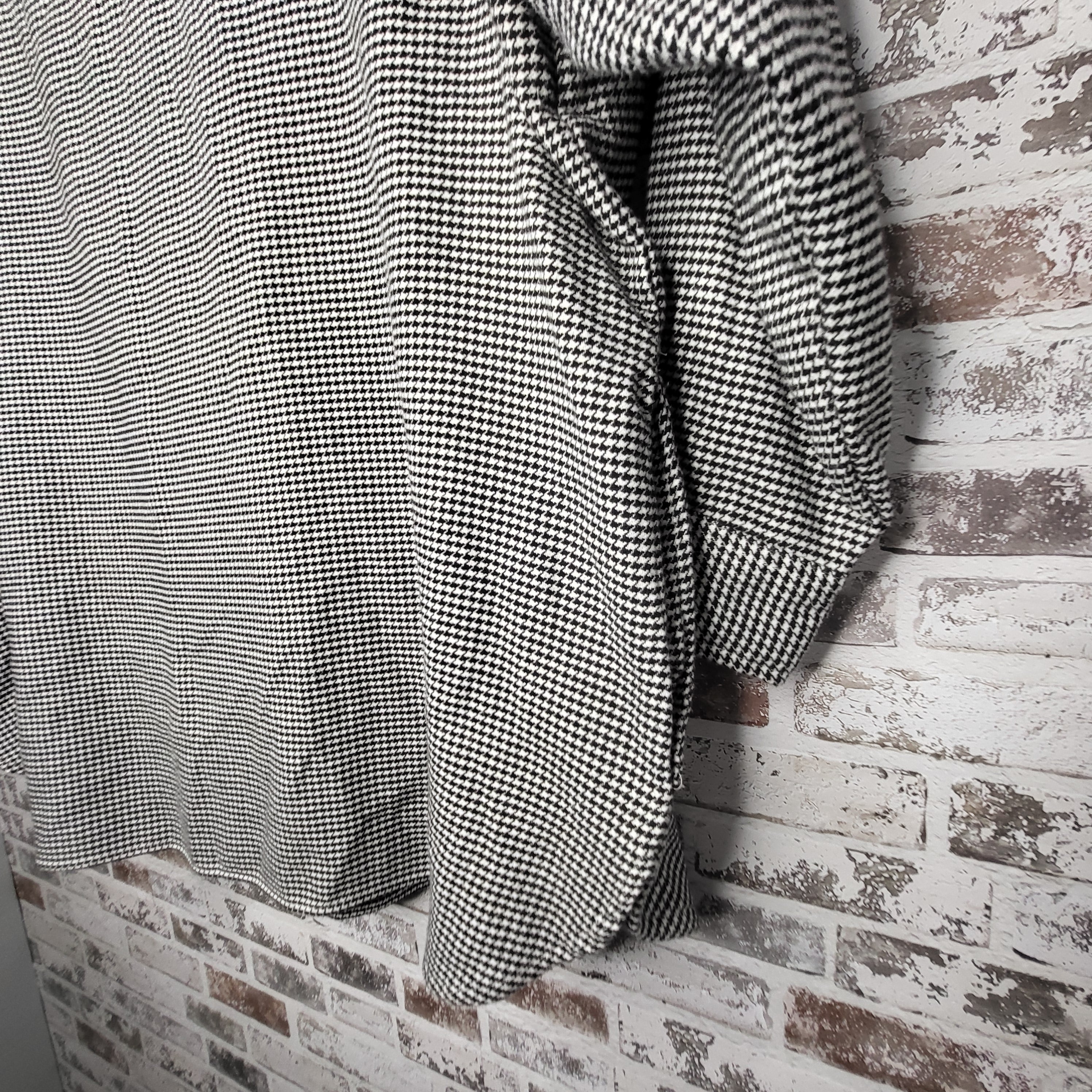 Abercrombie & Fitch Black White Houndstooth Flannel Shacket (Women's Size XXL)