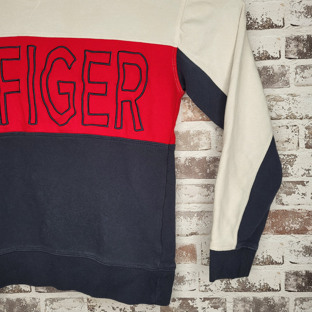 Tommy Hilfiger Colorblock Red Navy White Crewneck Sweatshirt (Women's Size M)