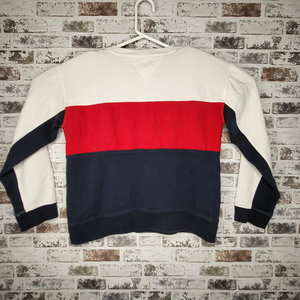 Tommy Hilfiger Colorblock Red Navy White Crewneck Sweatshirt (Women's Size M)