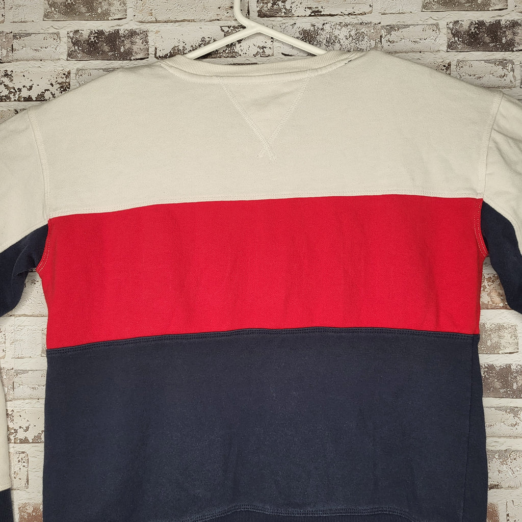 Tommy Hilfiger Colorblock Red Navy White Crewneck Sweatshirt (Women's Size M)