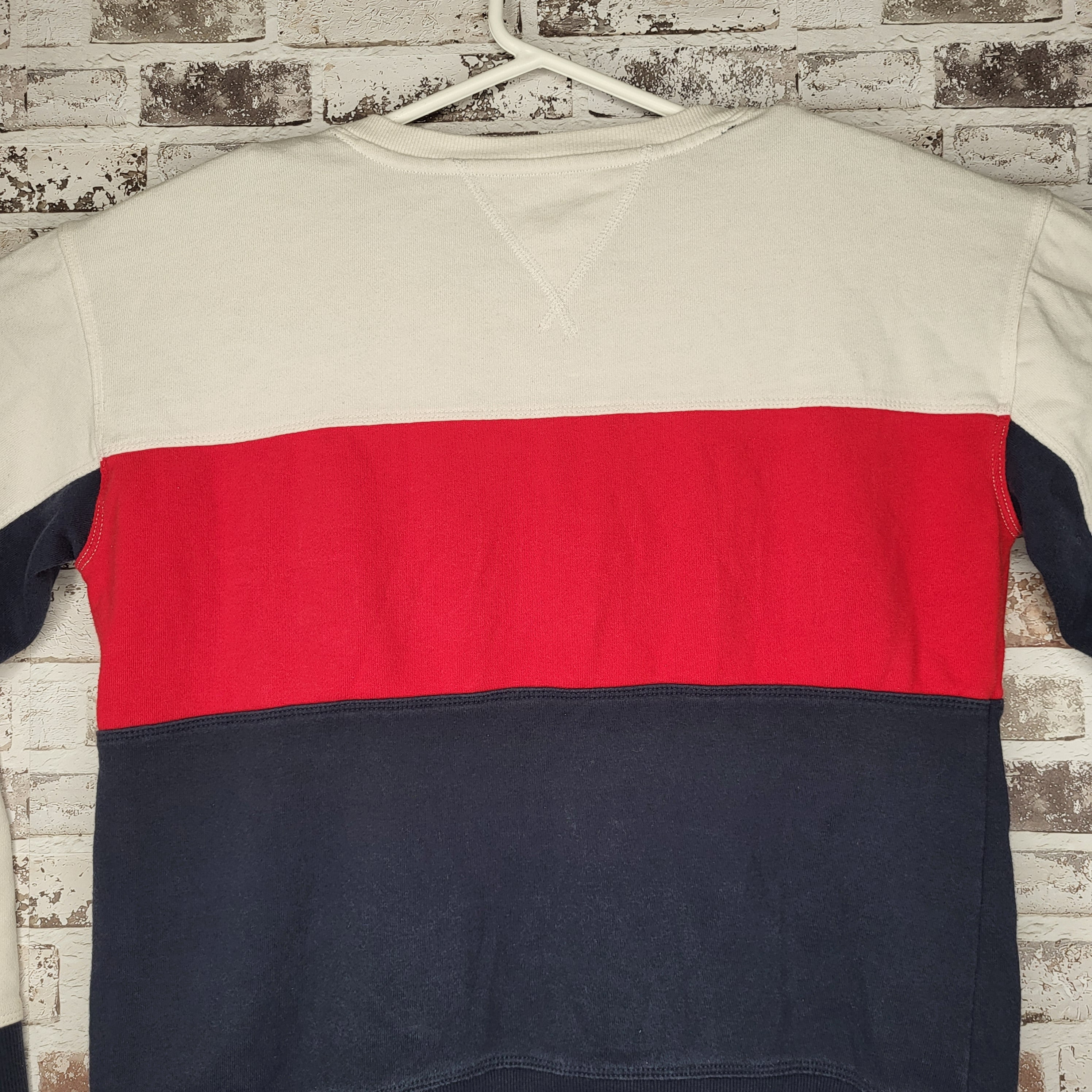 Tommy Hilfiger Colorblock Red Navy White Crewneck Sweatshirt (Women's Size M)
