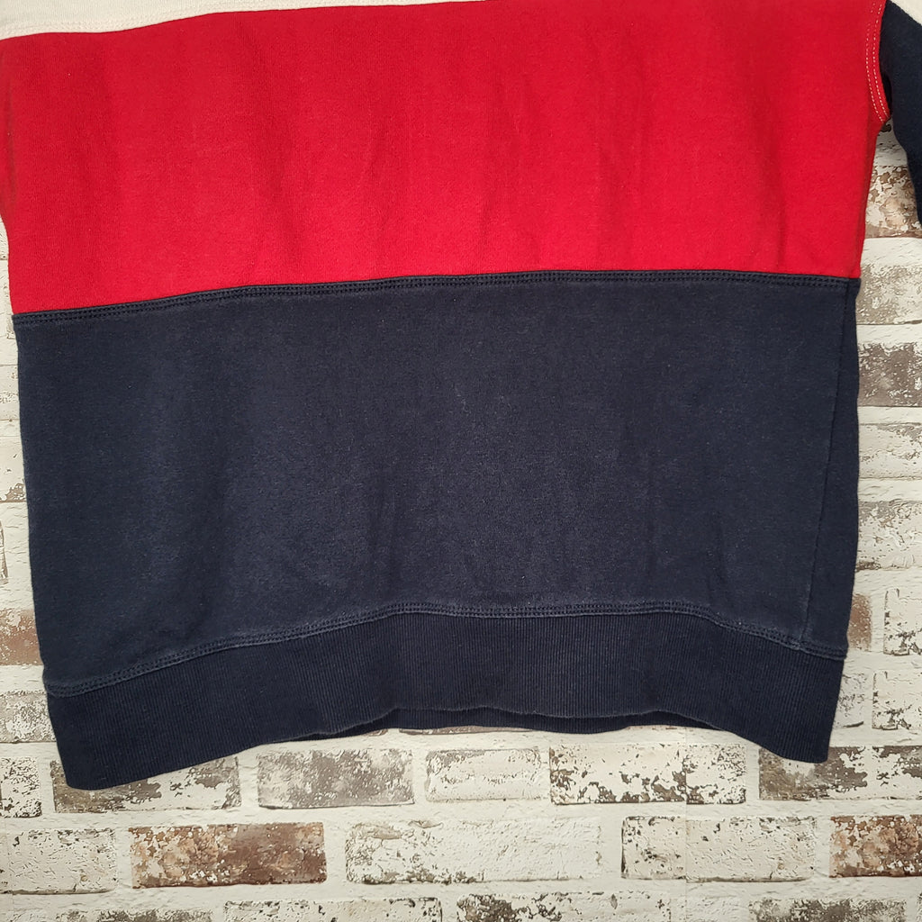 Tommy Hilfiger Colorblock Red Navy White Crewneck Sweatshirt (Women's Size M)