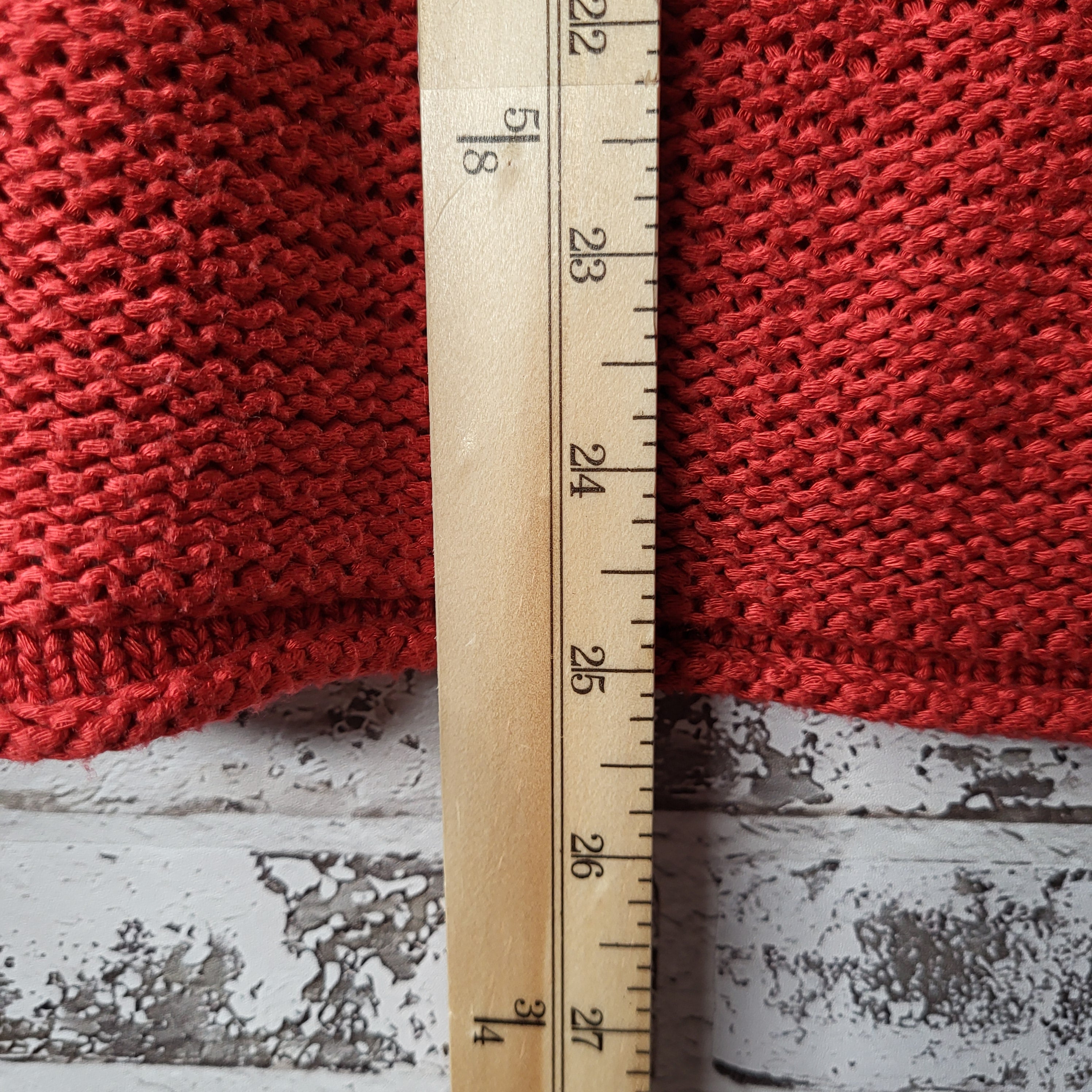 Capture rust open knit V-neck sweater (Women's Size L)