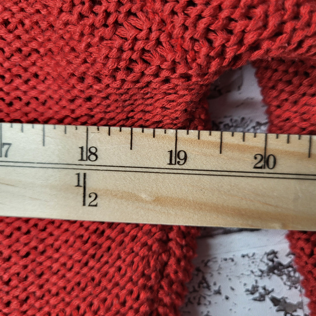 Capture rust open knit V-neck sweater (Women's Size L)
