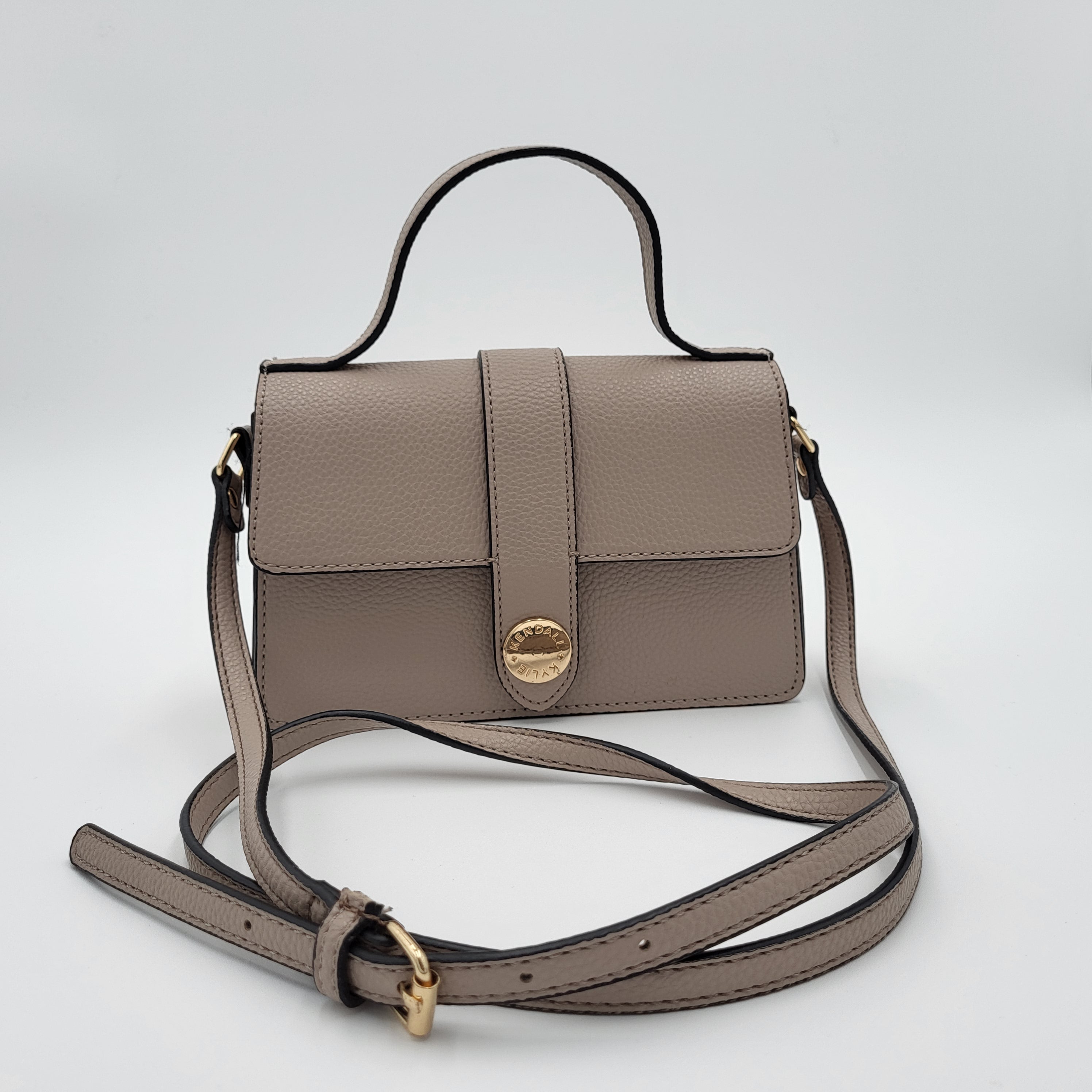 Kendall + Kylie Beige Mini Top Handle Crossbody Bag