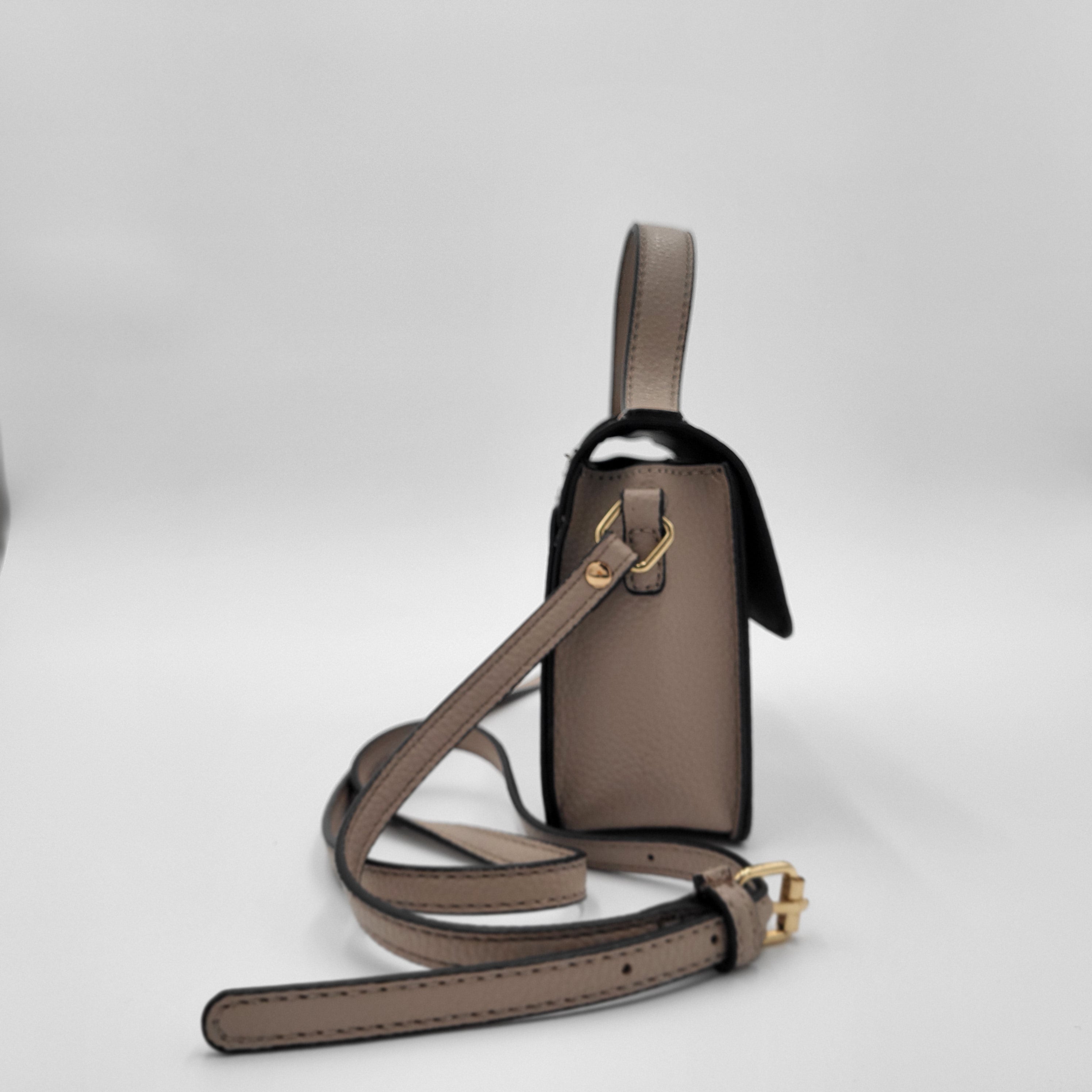 Kendall + Kylie Beige Mini Top Handle Crossbody Bag