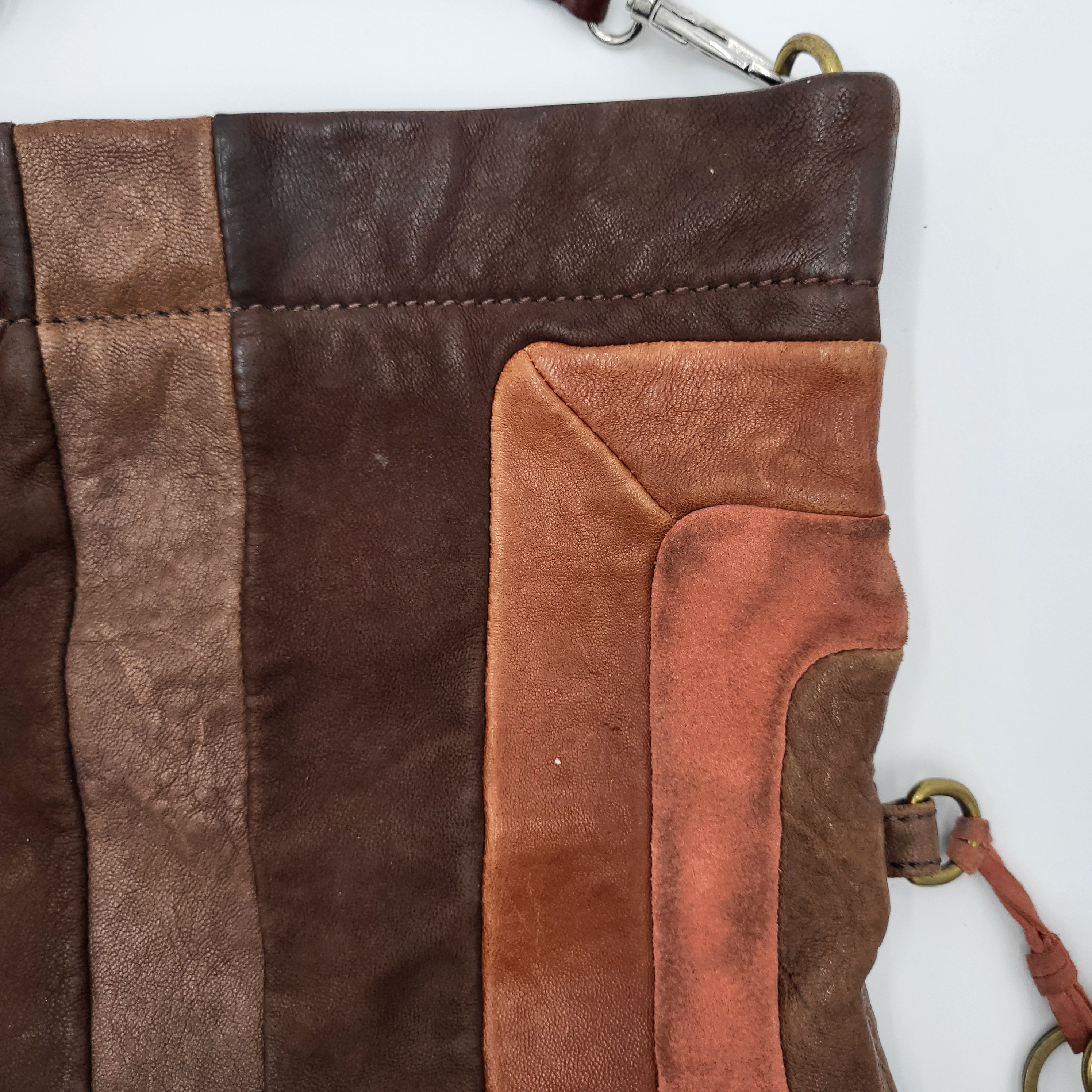 Fossil Brown Multi-Tone Leather Crossbody Bag