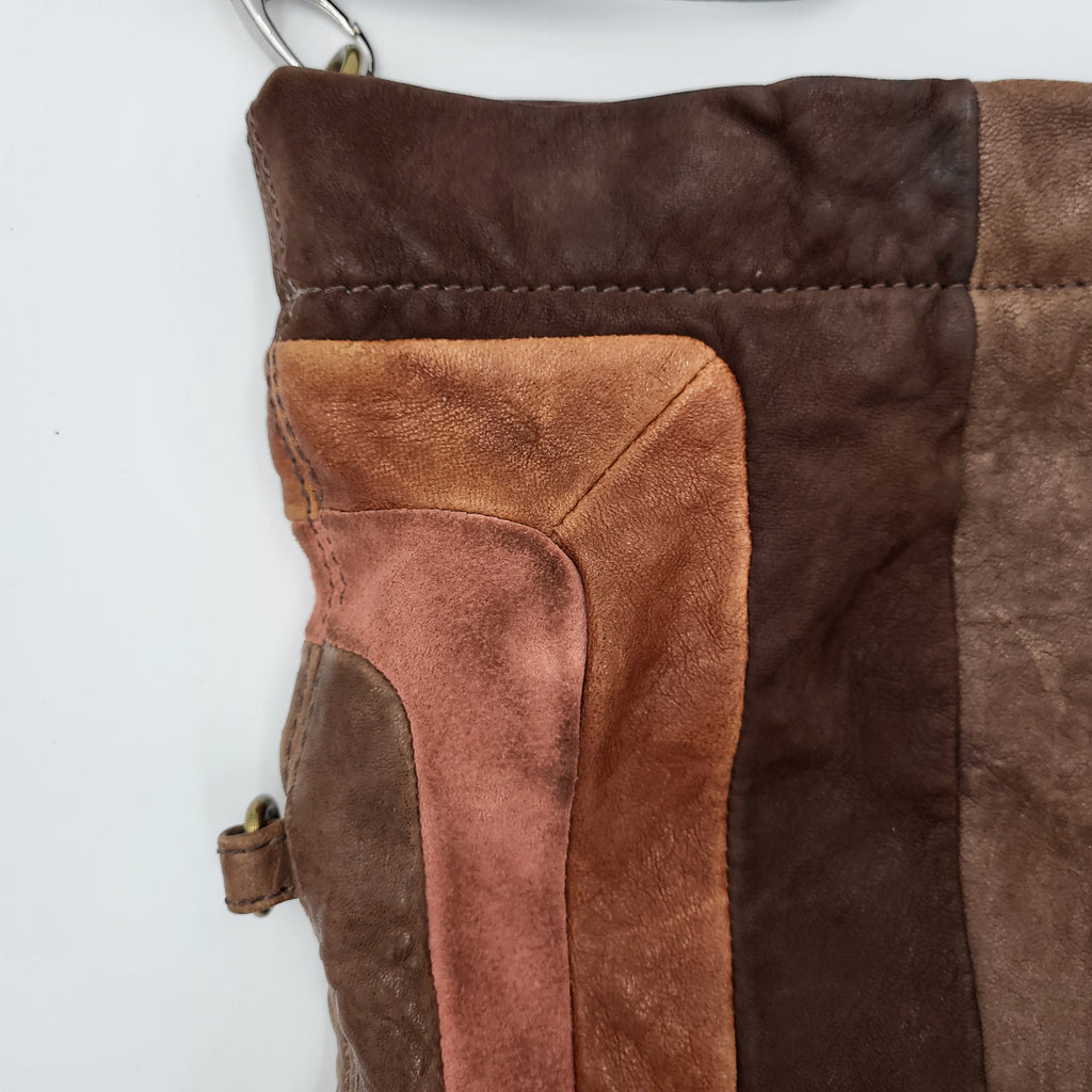 Fossil Brown Multi-Tone Leather Crossbody Bag