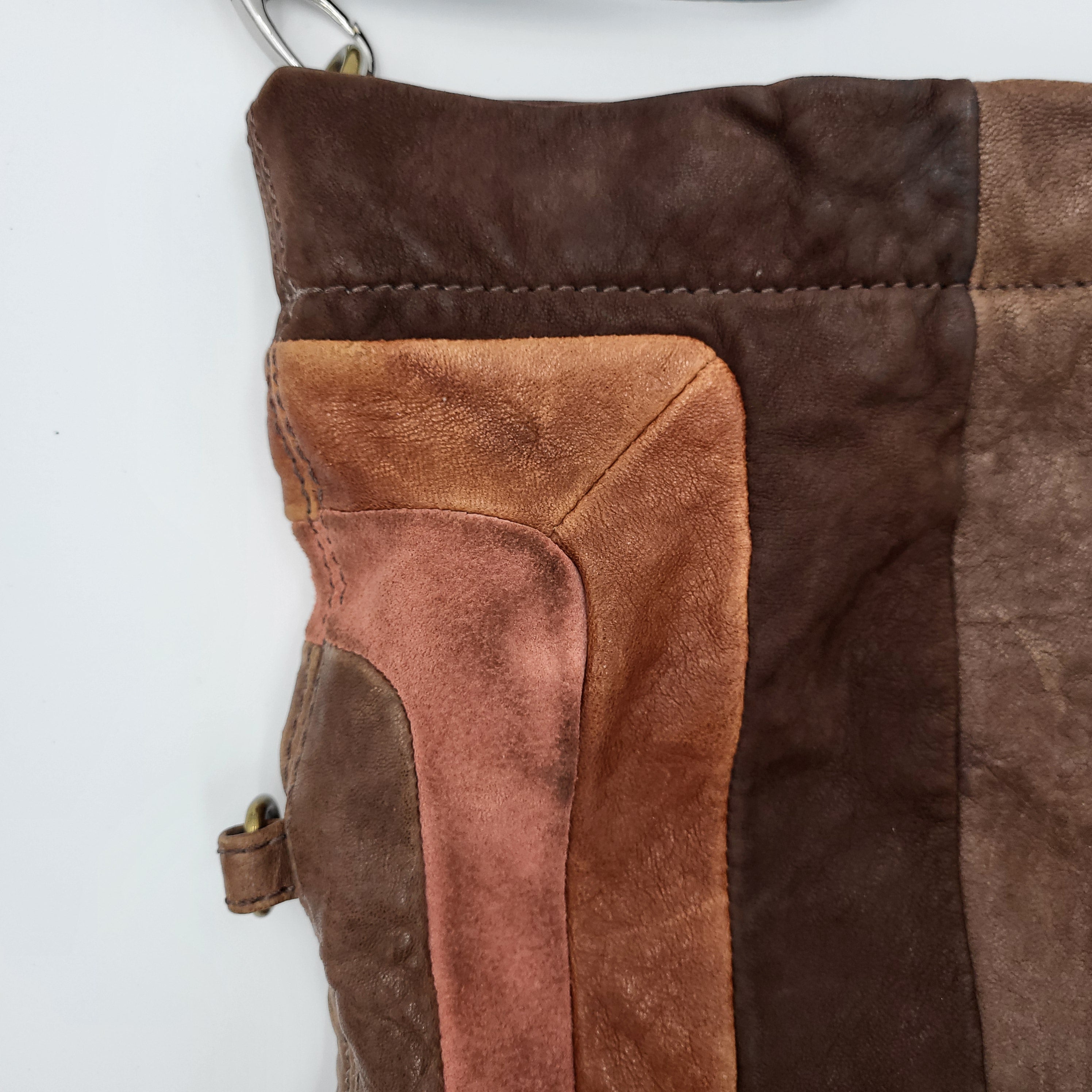 Fossil Brown Multi-Tone Leather Crossbody Bag