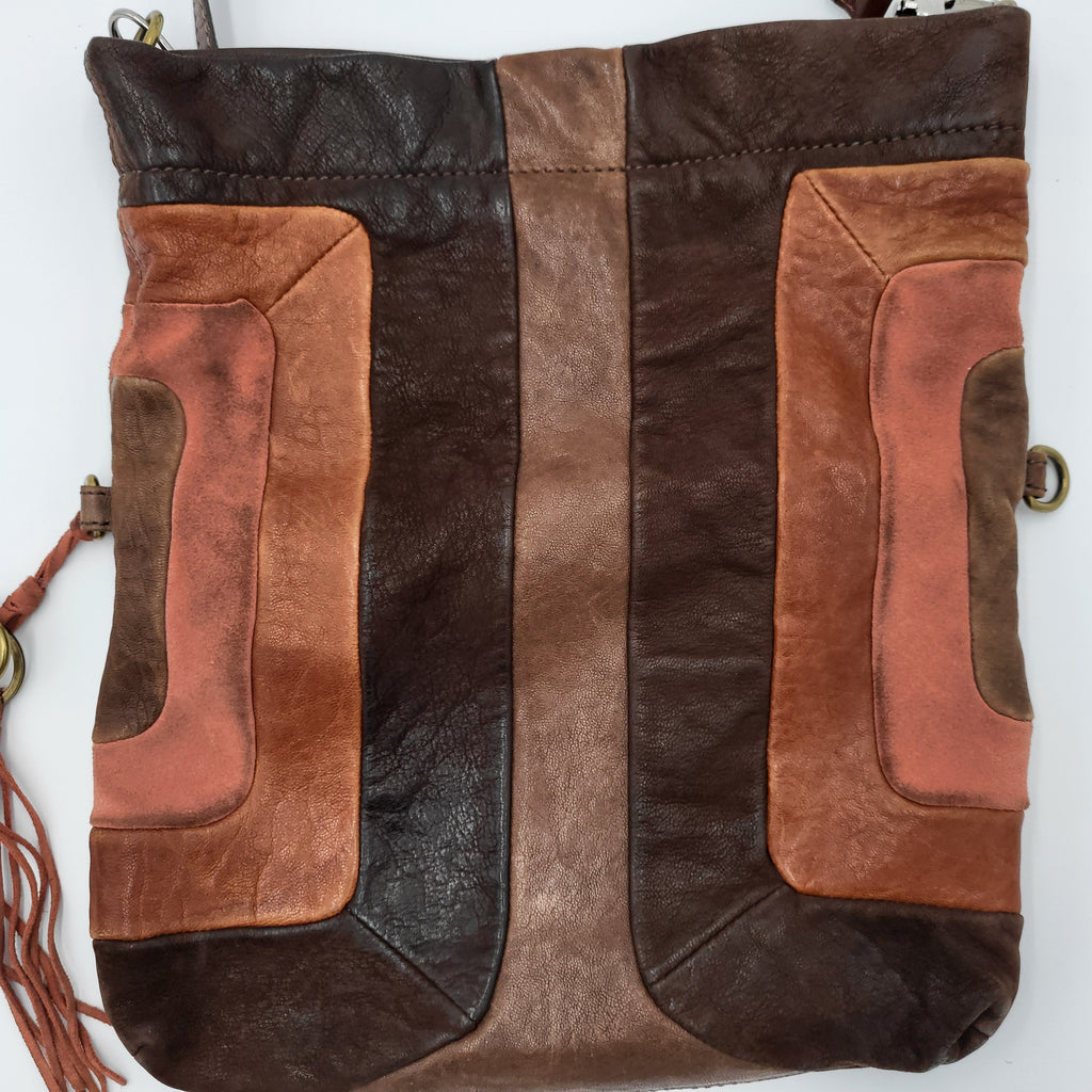 Fossil Brown Multi-Tone Leather Crossbody Bag