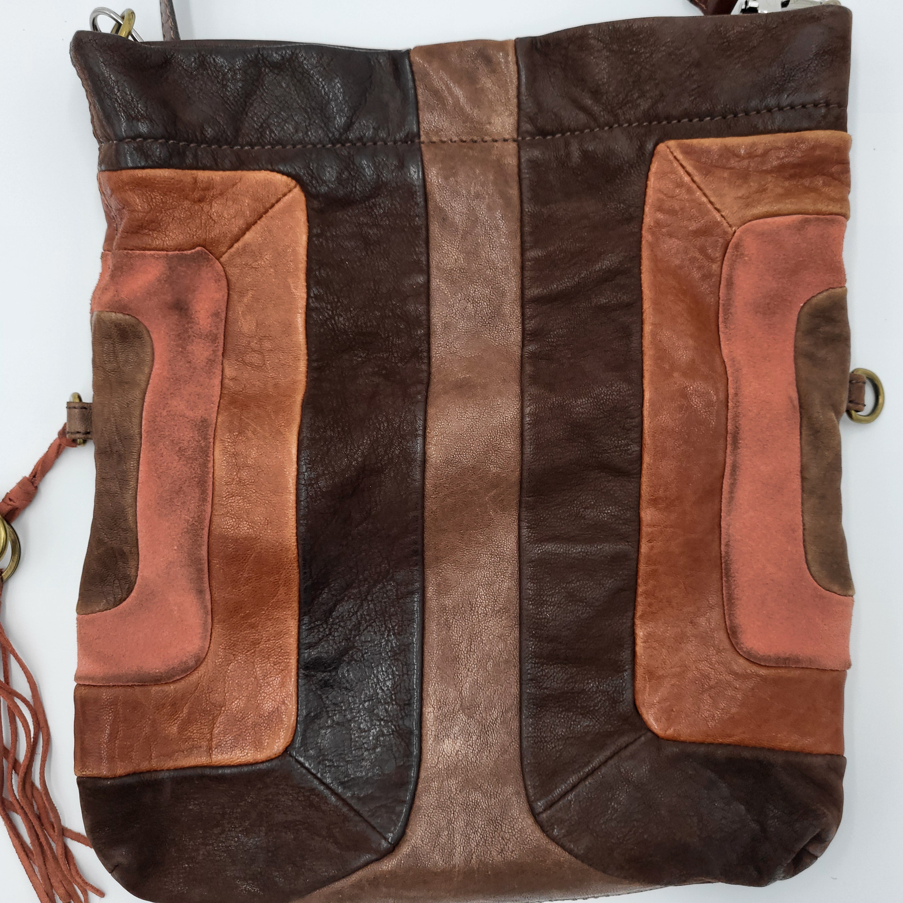 Fossil Brown Multi-Tone Leather Crossbody Bag