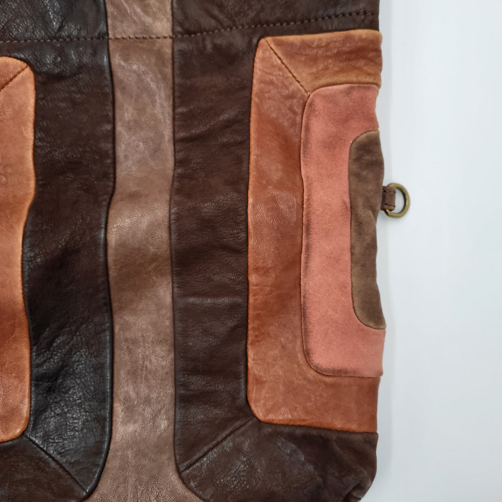 Fossil Brown Multi-Tone Leather Crossbody Bag